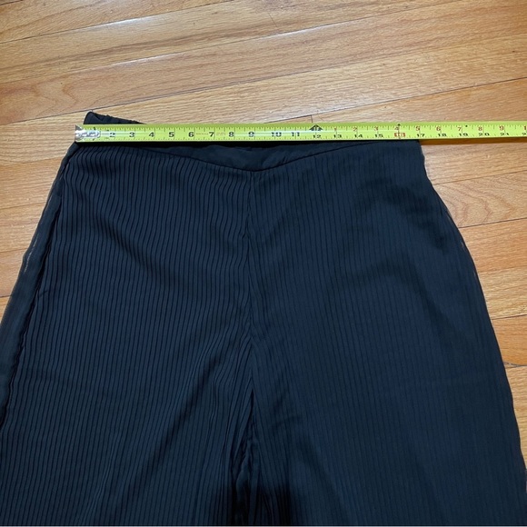 Samuel Dong Womens Black Wide Leg Palazzo Pants Size L Double Layer Flowy EUC - Picture 9 of 12